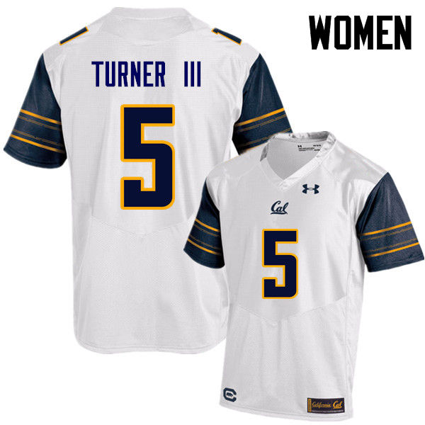 Women #5 Trey Turner III Cal Bears (California Golden Bears College) Football Jerseys Sale-White - Click Image to Close